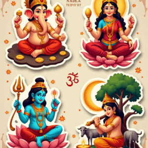 Indian Gods - Religious - Stickers Sheet v22